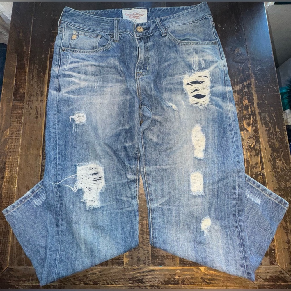 Big Star Relaxed Fit Distressed Blue Jeans